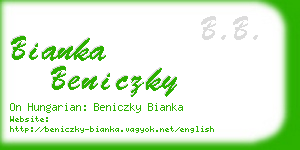 bianka beniczky business card